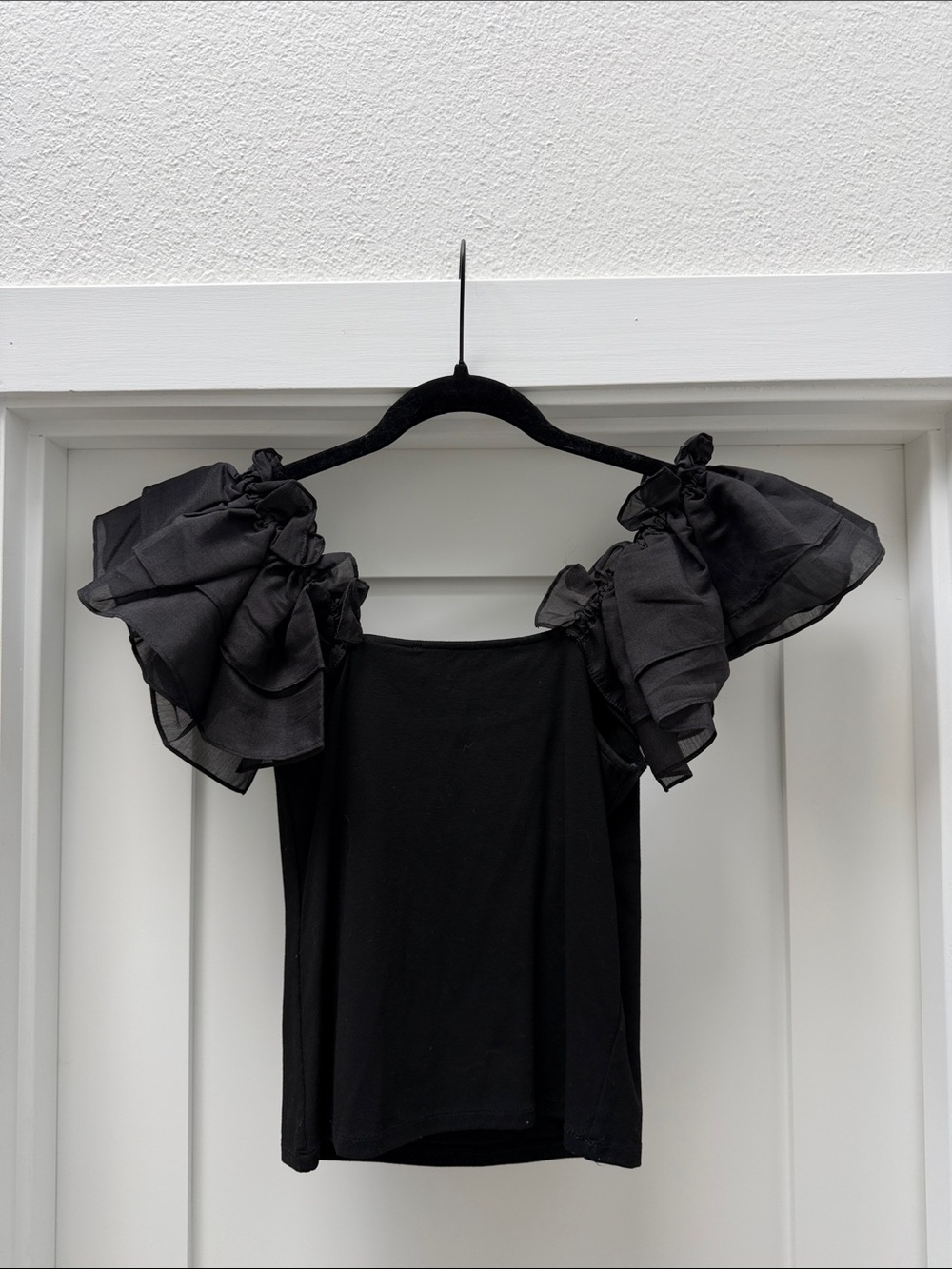 Endless Rose Black Ruffle-Detail Tank - Picture 2 of 2